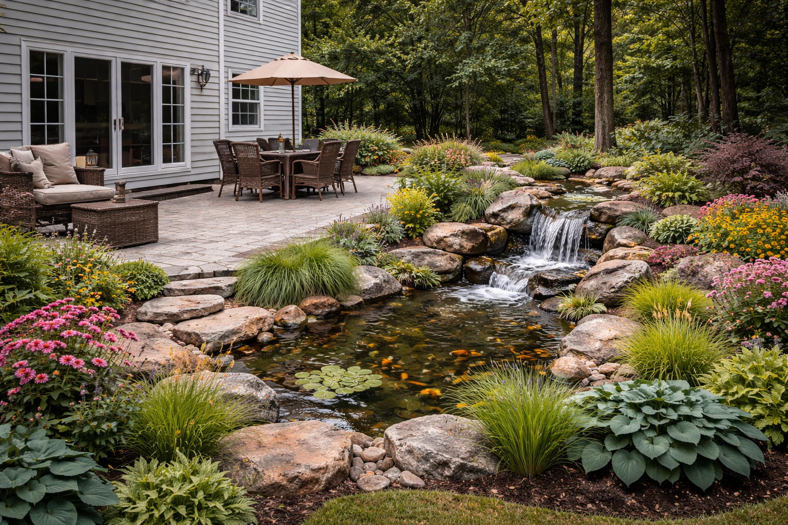 New City Back yard turnined into a backyard Oasis